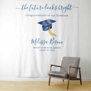 Blauwe elegante foto-achtergrond voor foto's wandkleed