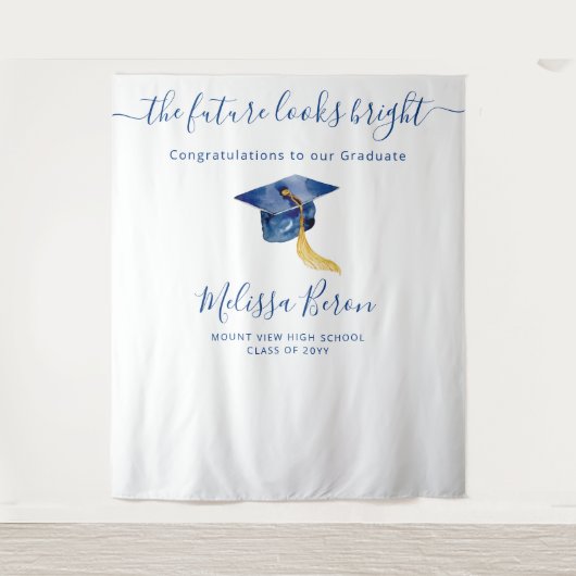 Blauwe elegante foto-achtergrond voor foto's wandkleed (Voorkant)