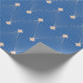 Blauwe elegante kerstboom cadeaupapier (Hoek)