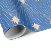 Blauwe elegante kerstboom cadeaupapier (Rol Hoek)