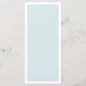 Blauwe elegante klassieke kalligrafie script bruil menu (Achterkant)