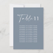 Blauwe elegante moderne huwelijkstafel zitgrafiek (Achterkant)