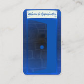 Blauwe elegante Visitekaartjes voor makelaars (Achterkant)