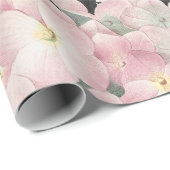 Blauwe elegante vrouw bloemrijke fancy jurk cadeaupapier (Rol Hoek)