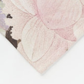 Blauwe Elegante Vrouw Bloemrijke Fantasie Jurk  Fleece Deken (Hoek)