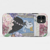 Blauwe Elegante Vrouw Bloemrijke Jurk Chic Case-Mate iPhone Case (Achterkant (horizontaal))