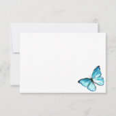 Blauwe elegante waterverf vlinders Dank je wel Kaart (Achterkant)