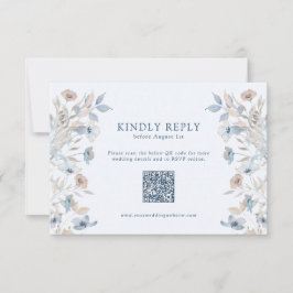 Blauwe Elegante Wildflower RSVP Kaartje