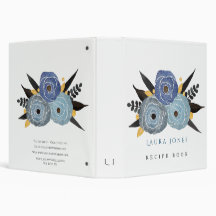 Blauwe Elegantie Bloemen Gepersonaliseerd Recept
