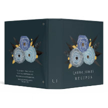 Blauwe Elegantie Bloemen Gepersonaliseerd Recept