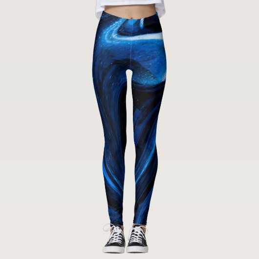 Blauwe Elegantie Leggings (Voorkant)