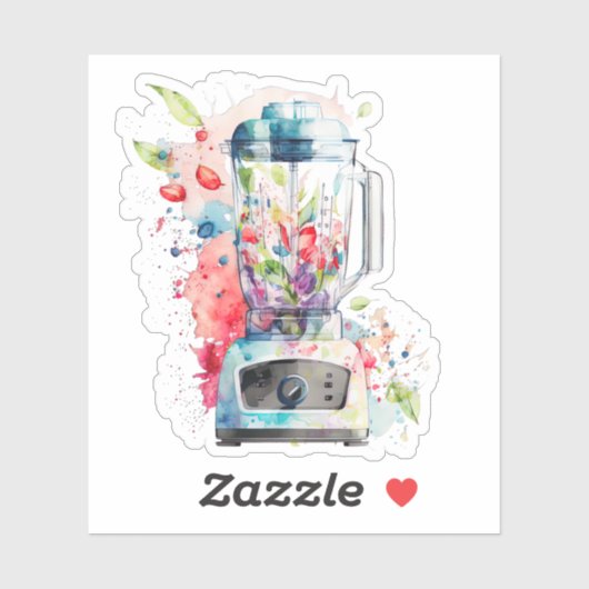 Blauwe elektrische blender sticker (Vel)