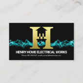 Blauwe elektrische bliksem H-startstekker Visitekaartje (Voorkant)