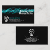 Blauwe elektrische bliksem visitekaartje (Voorkant / Achterkant)