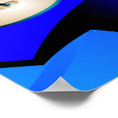 Blauwe elektrische gitaren, Drums en luidsprekers Poster (Hoek)