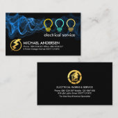 Blauwe Elektrische Stroom Stroomlamp Visitekaartje (Voorkant / Achterkant)
