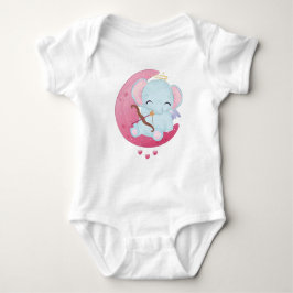 BLAUWE ELEPHANT OP EEN HALFMOON ROMPER