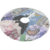 Blauwe Ellegante Vrouw Bloemrijke Fantasie Jurk Kerstboom Rok (Gekanteld)