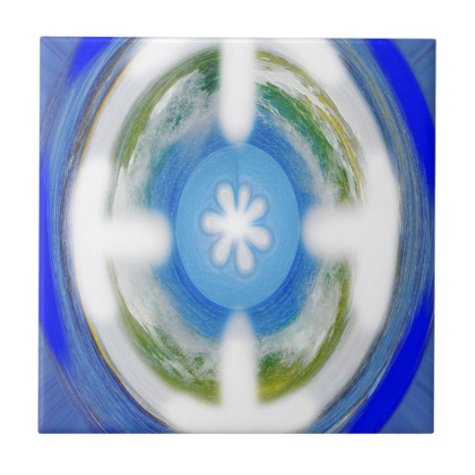 Blauwe emancipatie tegeltje (Voorkant)