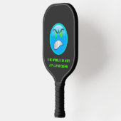 Blauwe emoji boze en groene ogen pickleball paddle (Links)