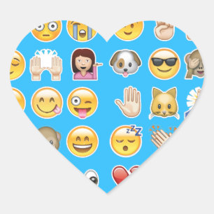 blauwe emoji hart sticker