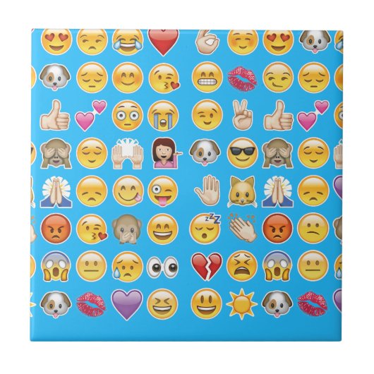 blauwe emoji tegeltje (Voorkant)