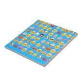 blauwe emoji tegeltje (Zijkant)