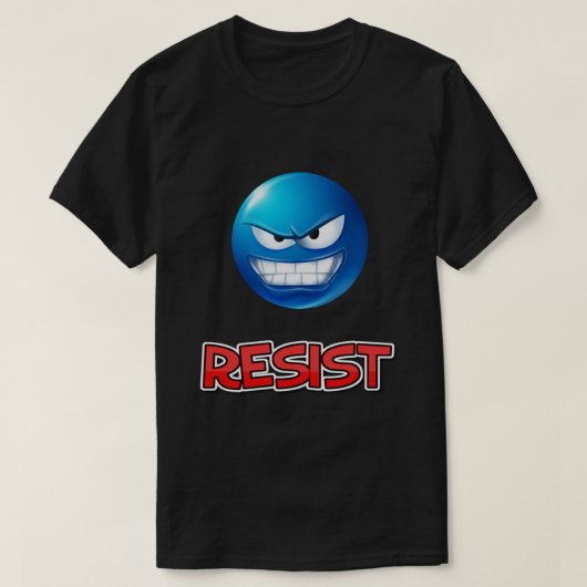 blauwe emoji , weerstand t-shirt (Design voorkant)