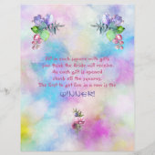 Blauwe en Aquarel Bloemen Bruidsdouche Bingo Flyer (Achterkant)