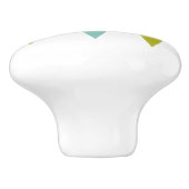 Blauwe en avocado groene diamanten sterren Mid Mod Keramische Knop (Zijkant)