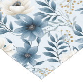 Blauwe en beige bloemen korte tafelloper (Hoek)