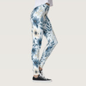 Blauwe en beige bloemen leggings (Rechts)