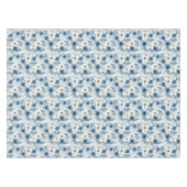 Blauwe en beige bloemen tafelkleed (Voorkant (Horizontaal))