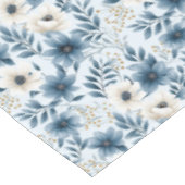 Blauwe en beige bloemen tafelkleed (Gekanteld)