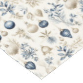 Blauwe en Beige Kerstversieringen Tafelkleed (Gekanteld)