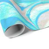 Blauwe en beige marmeren steen cadeaupapier (Rol Hoek)