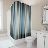 Blauwe en beige strepen douchegordijn (In situ)