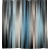 Blauwe en beige strepen douchegordijn (Voorkant)