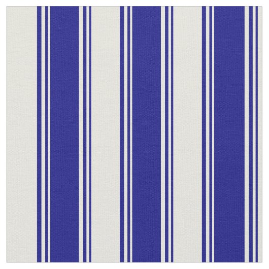 Blauwe en beige strepen stof (Close Up)