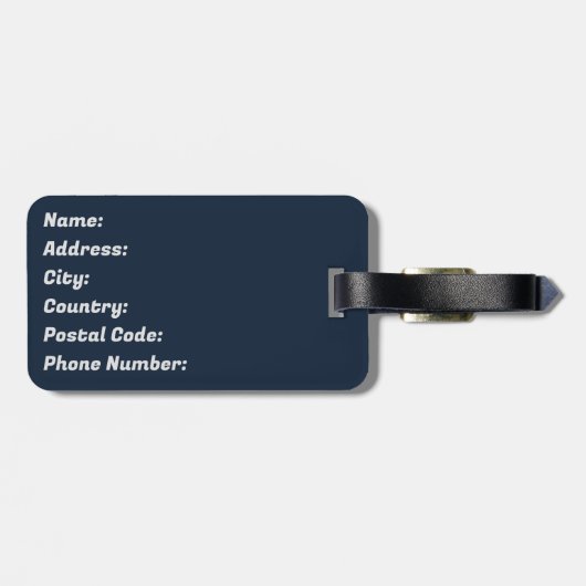 Blauwe en beige woestijnzon bagagelabel (Achterkant horizontaal)