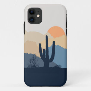 Blauwe en beige woestijnzon Case-Mate iPhone case