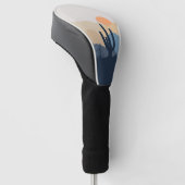 Blauwe en beige woestijnzon golfheadcover (Schuin)