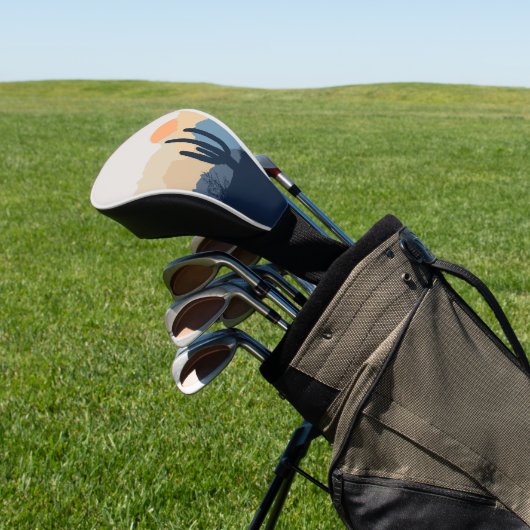 Blauwe en beige woestijnzon golfheadcover (Insitu)