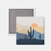 Blauwe en beige woestijnzon magneet (Voorkant / Achterkant)
