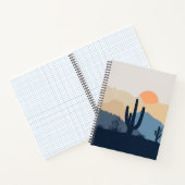 Blauwe en beige woestijnzon notitieboek (Binnen)