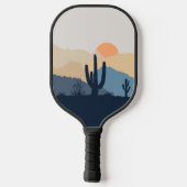 Blauwe en beige woestijnzon pickleball paddle (Achterkant)