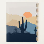 Blauwe en beige woestijnzon planner (Achterkant)