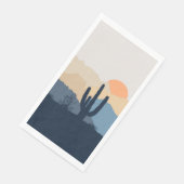 Blauwe en beige woestijnzon servet (Hoek)