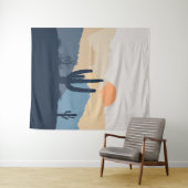 Blauwe en beige woestijnzon wandkleed (In Situ (horizontaal))