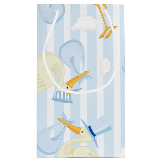 Blauwe en blanke babyjongen klein cadeauzakje (Achterkant)